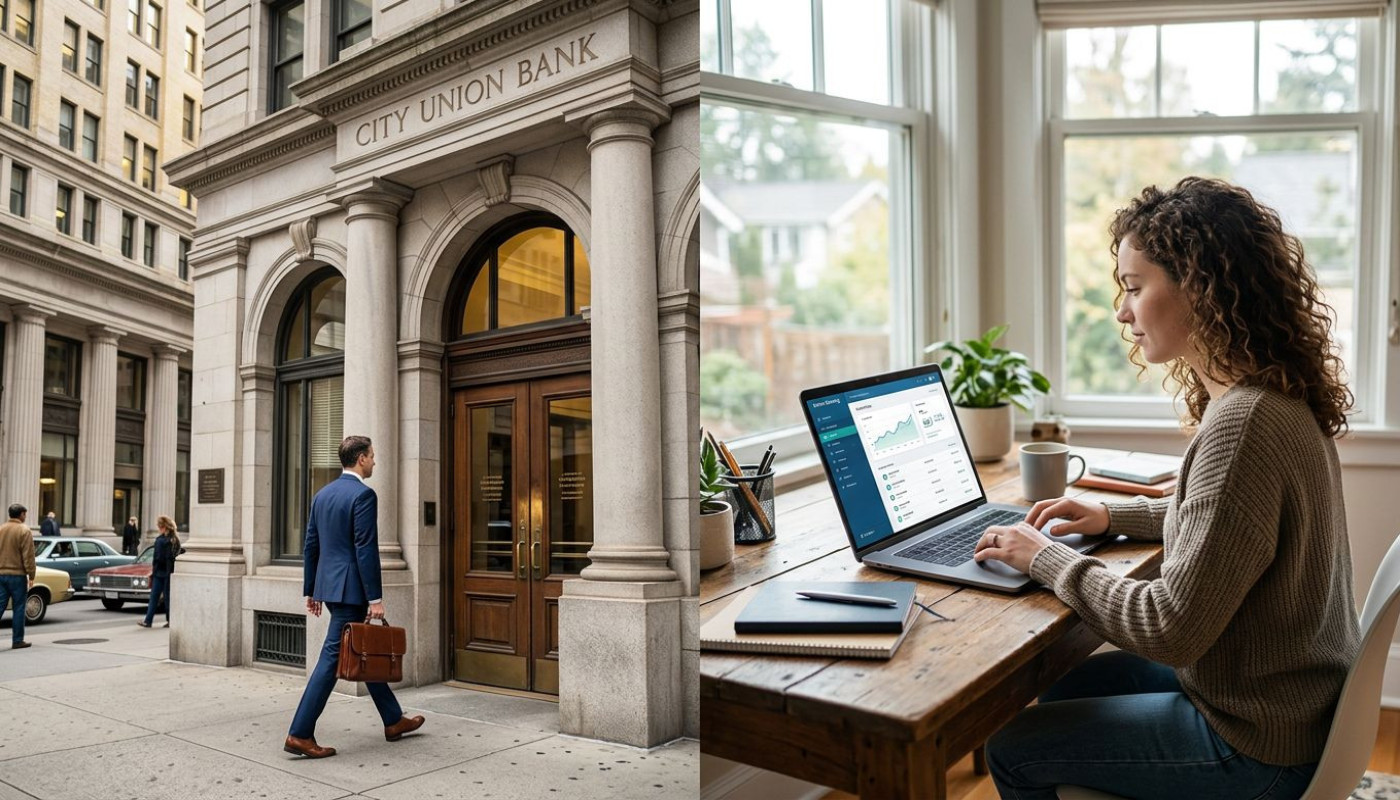 Banque en ligne vs banque traditionnelle : quelles incidences au lancement d’une société ?
